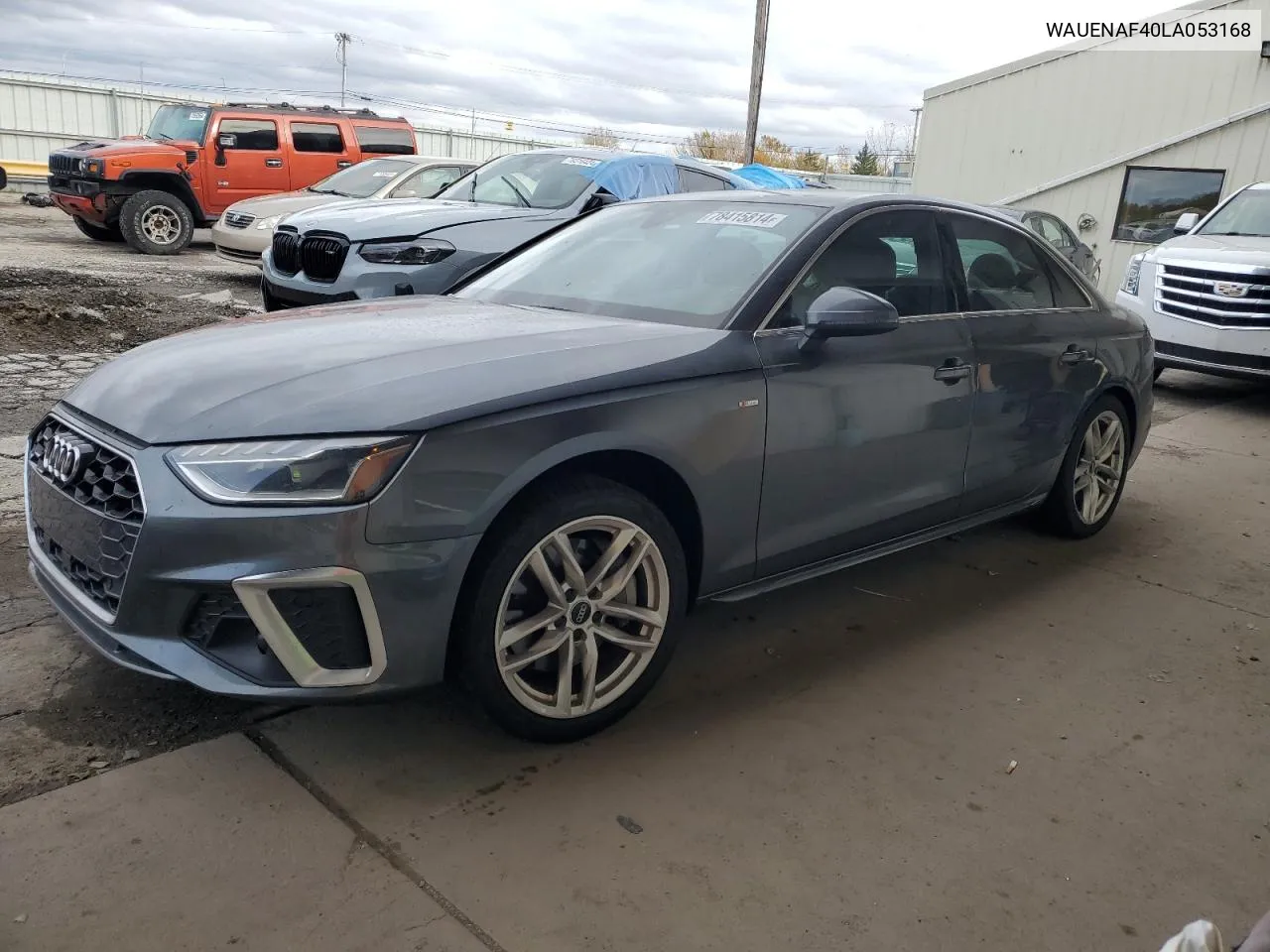 2020 Audi A4 Premium Plus VIN: WAUENAF40LA053168 Lot: 78415814