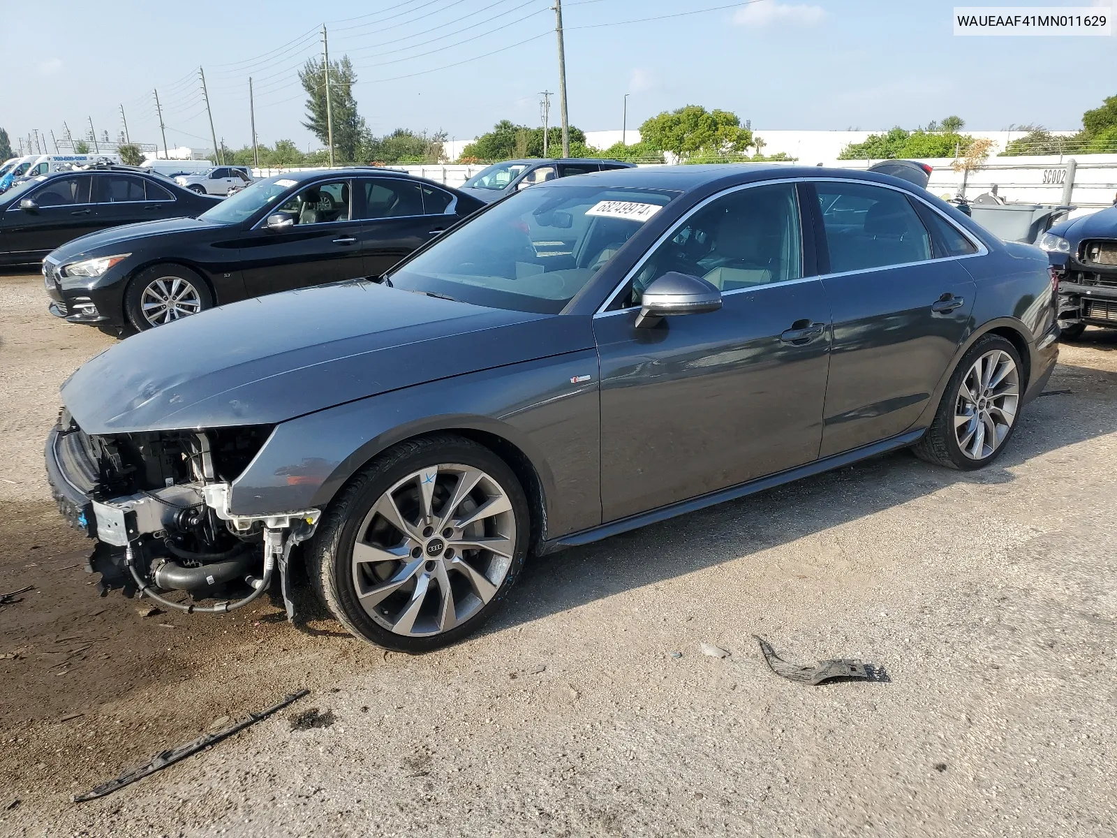 2021 Audi A4 Premium Plus 45 VIN: WAUEAAF41MN011629 Lot: 68249974