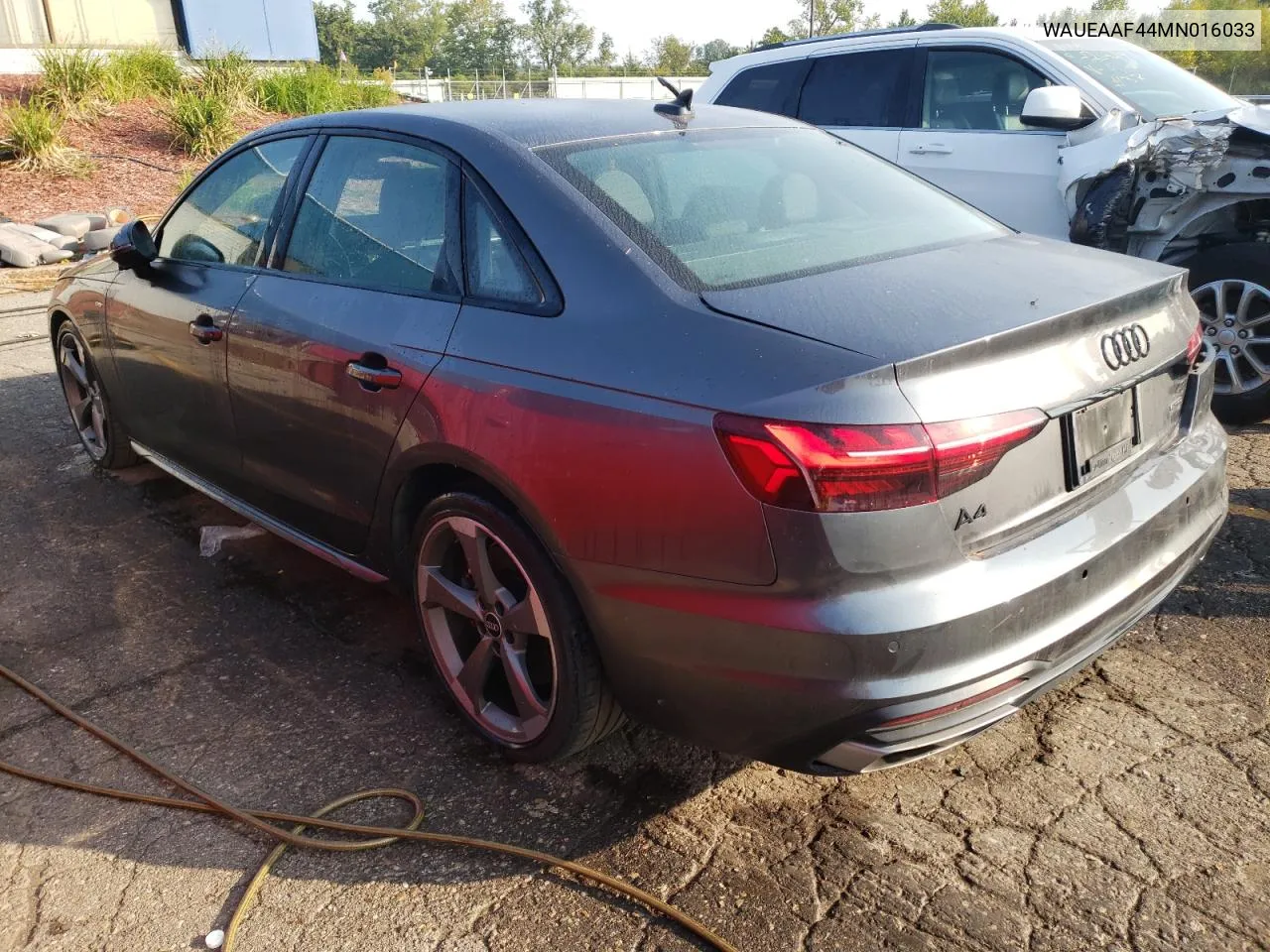 WAUEAAF44MN016033 2021 Audi A4 Premium Plus 45