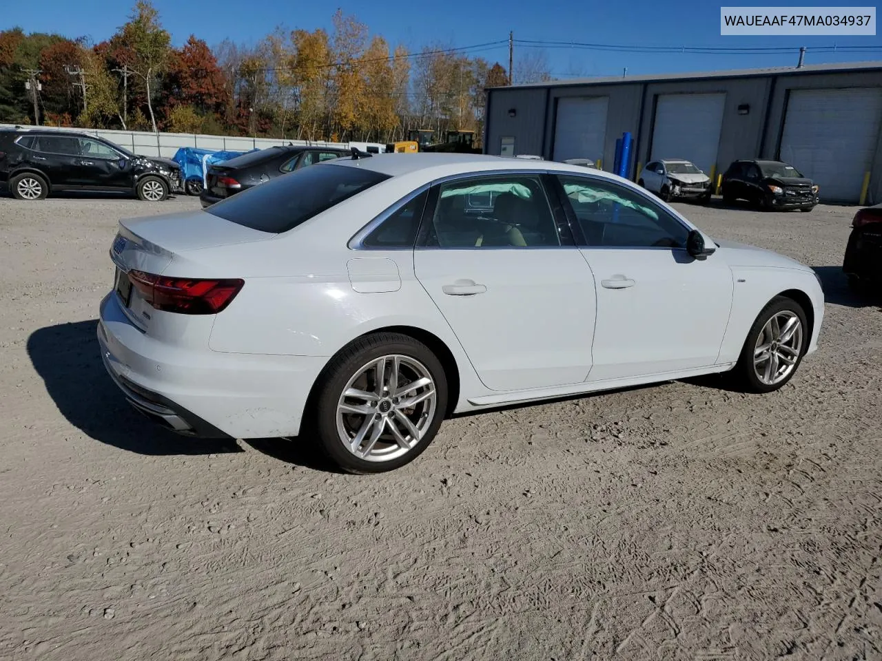 WAUEAAF47MA034937 2021 Audi A4 Premium Plus 45