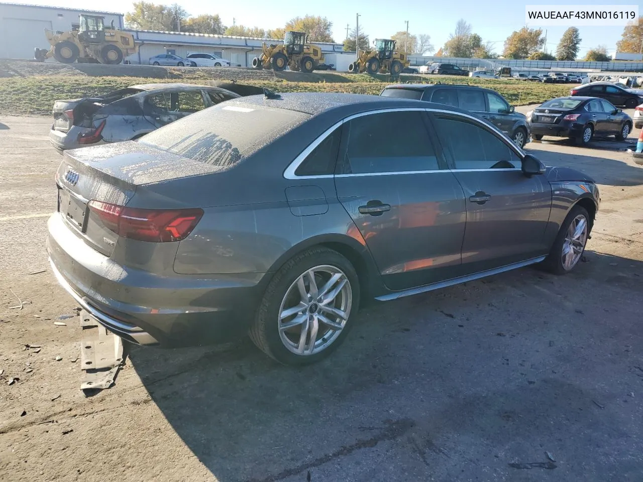 2021 Audi A4 Premium Plus 45 VIN: WAUEAAF43MN016119 Lot: 78822274