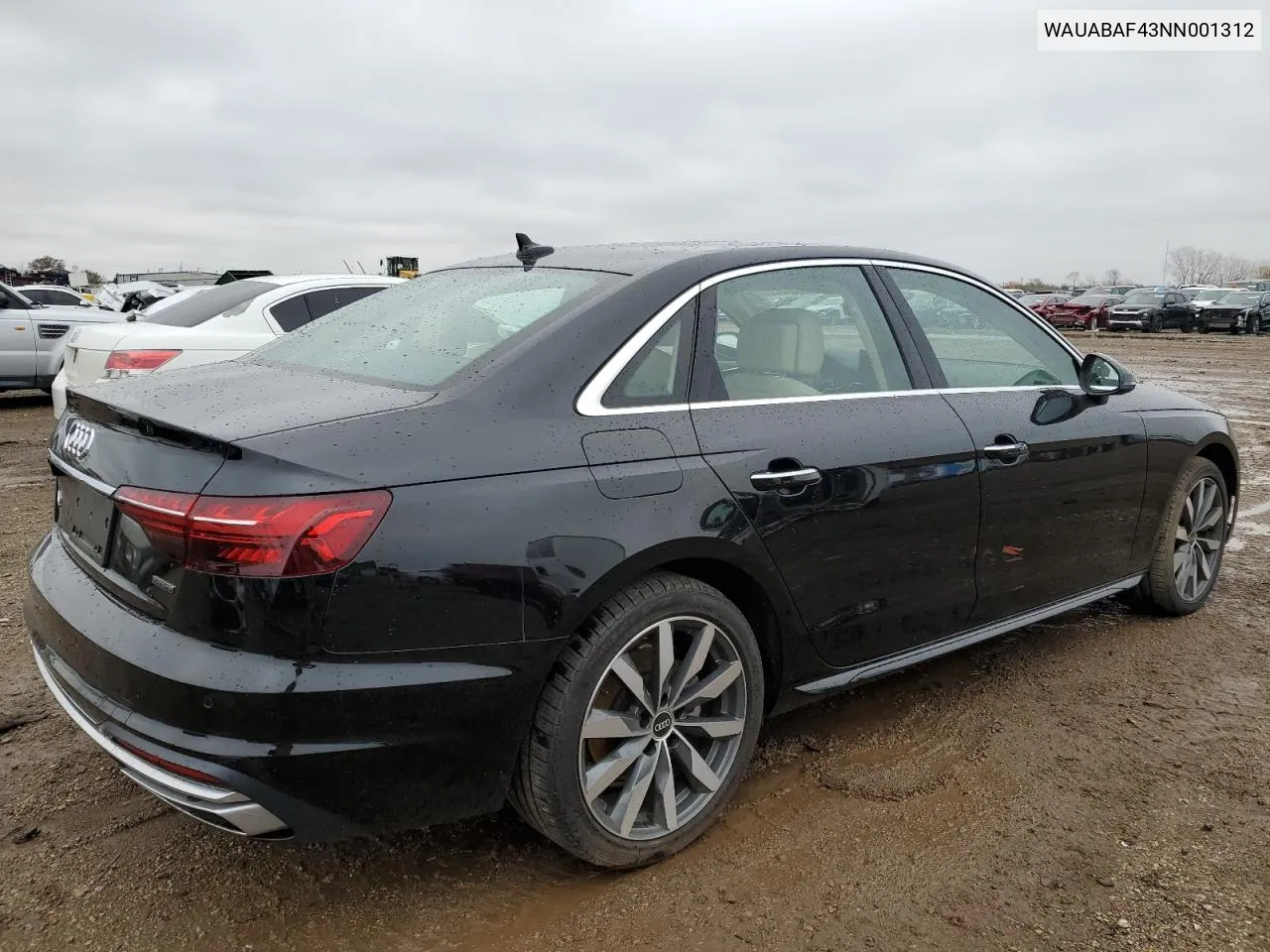 2022 Audi A4 Premium 40 VIN: WAUABAF43NN001312 Lot: 78381784