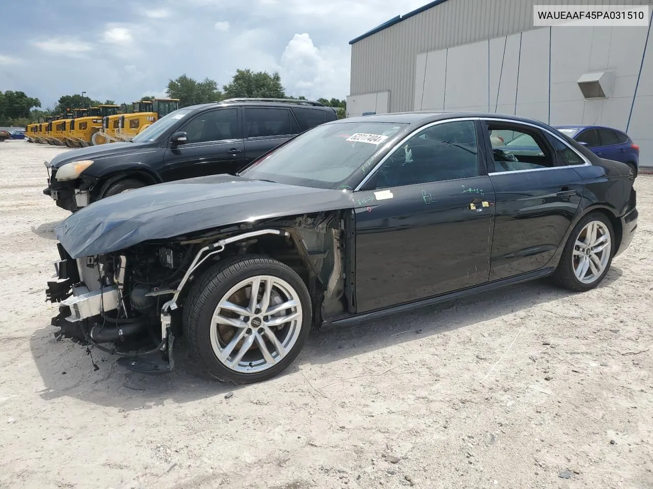 2023 Audi A4 Premium Plus 45 VIN: WAUEAAF45PA031510 Lot: 62217404