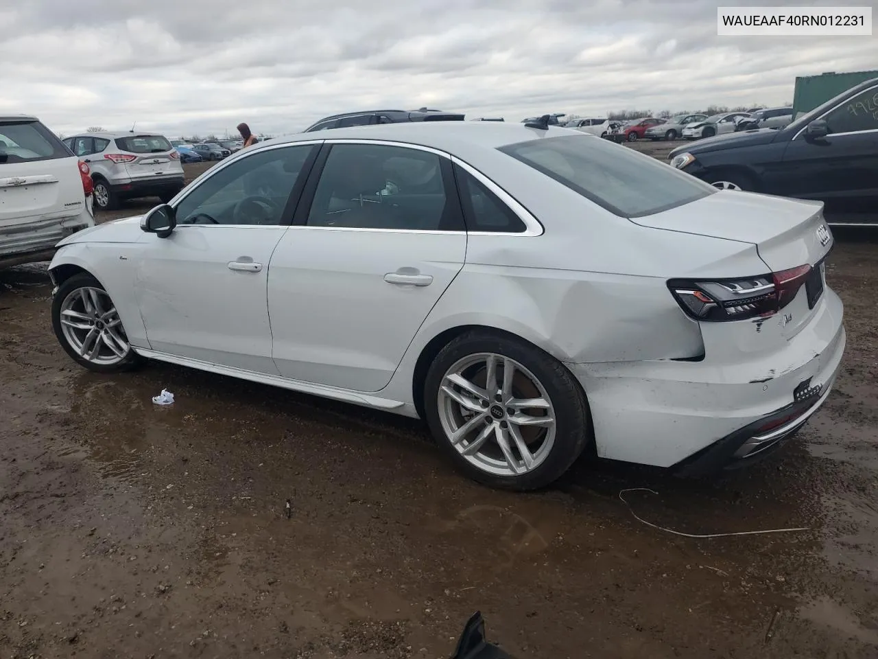 2024 Audi A4 Premium Plus 45 VIN: WAUEAAF40RN012231 Lot: 78639574