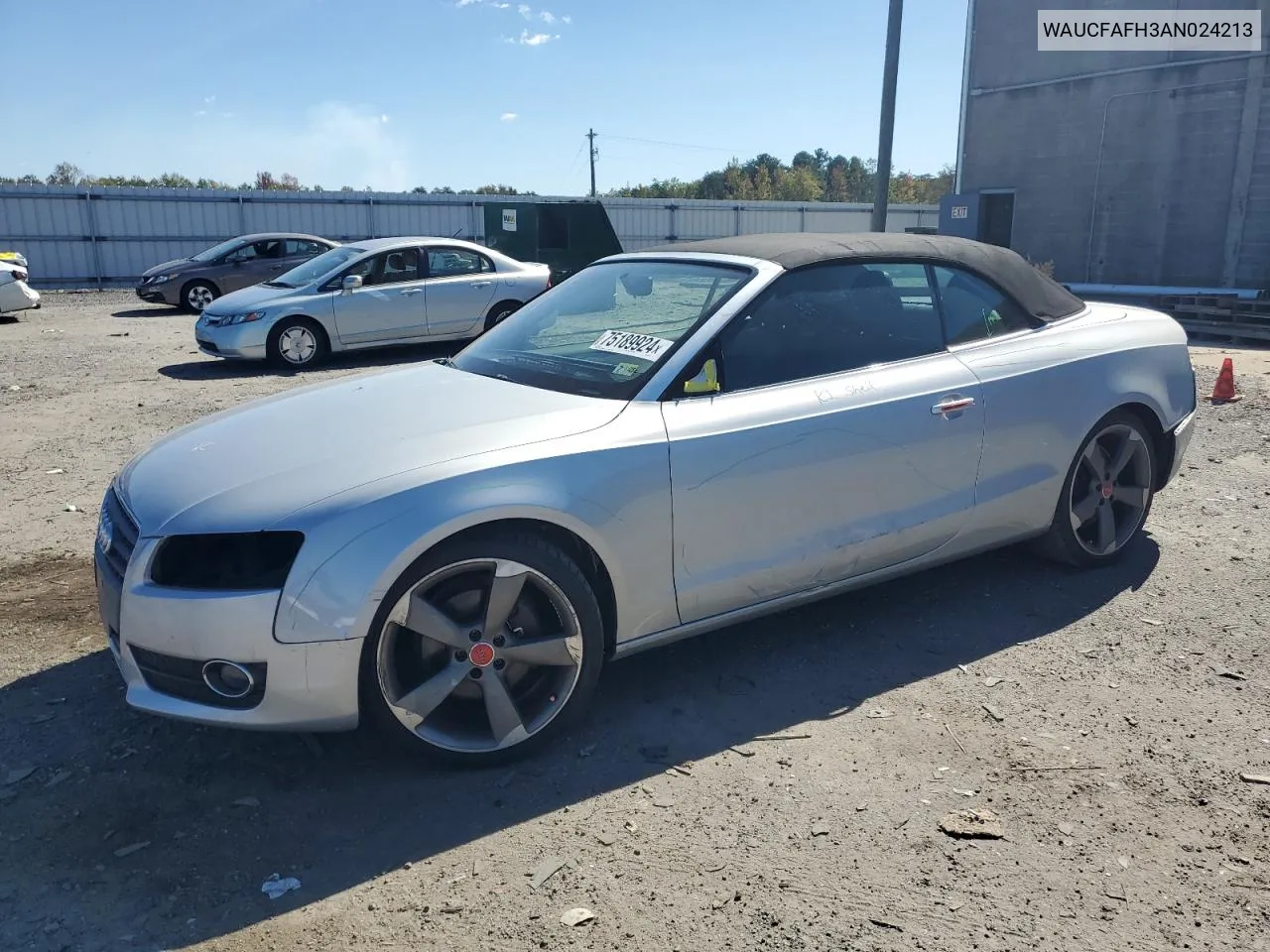 2010 Audi A5 Premium VIN: WAUCFAFH3AN024213 Lot: 75189924