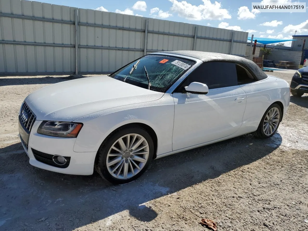 2010 Audi A5 Premium Plus VIN: WAUJFAFH4AN017519 Lot: 79120074