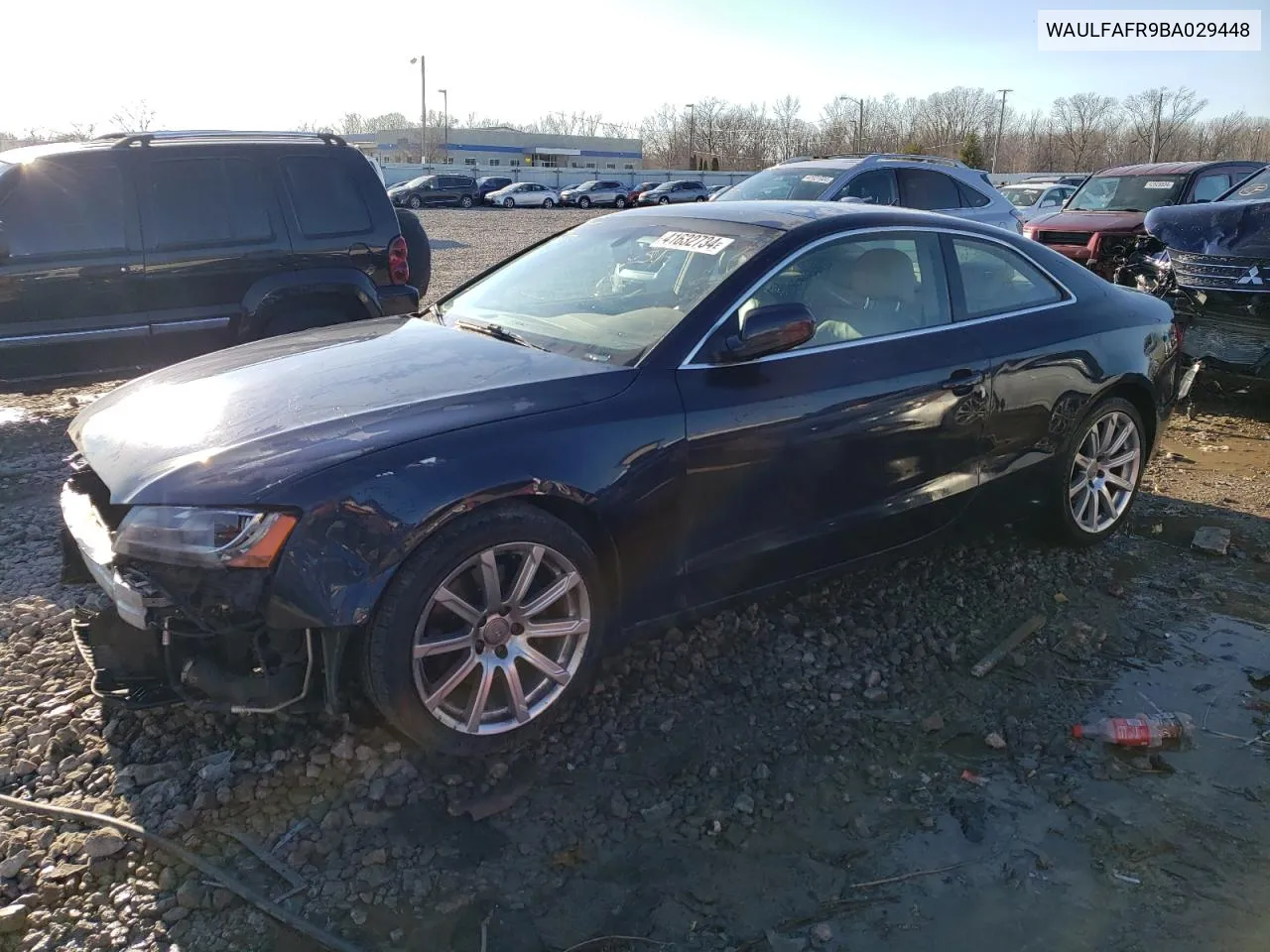 2011 Audi A5 Premium Plus VIN: WAULFAFR9BA029448 Lot: 41632734