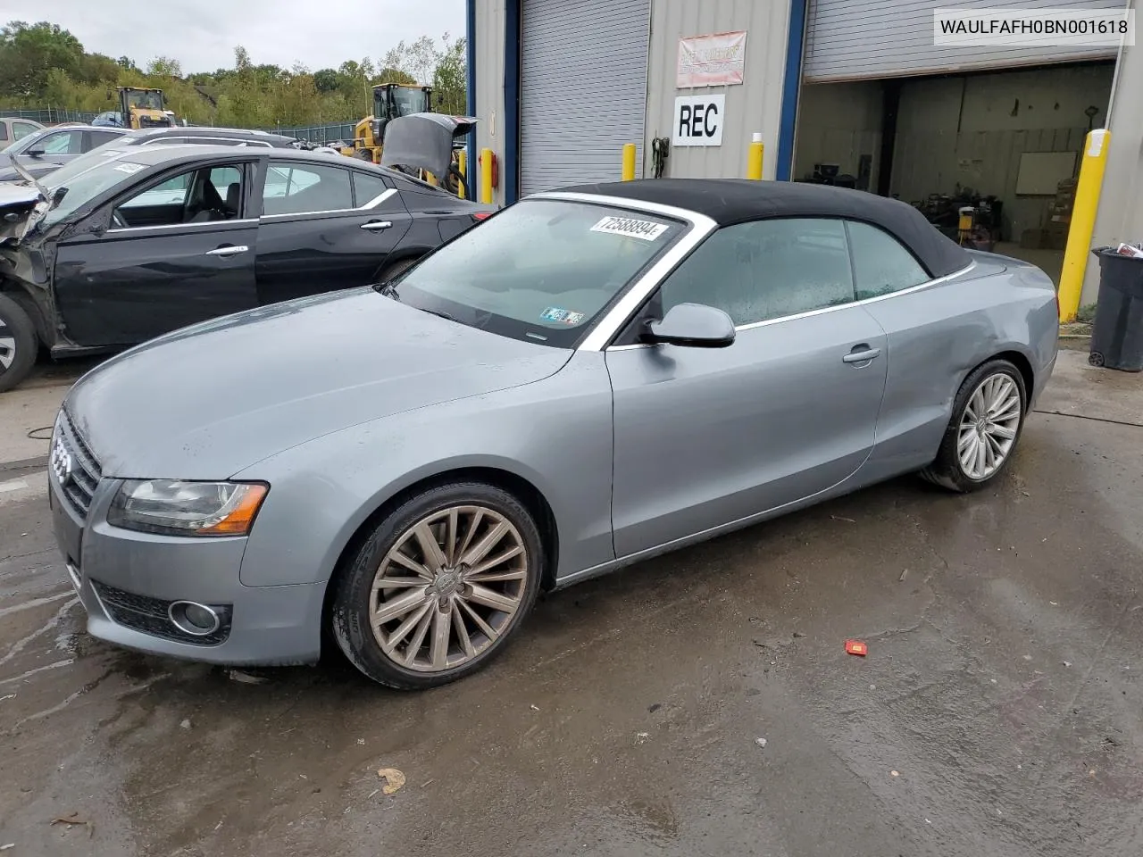 WAULFAFH0BN001618 2011 Audi A5 Premium Plus