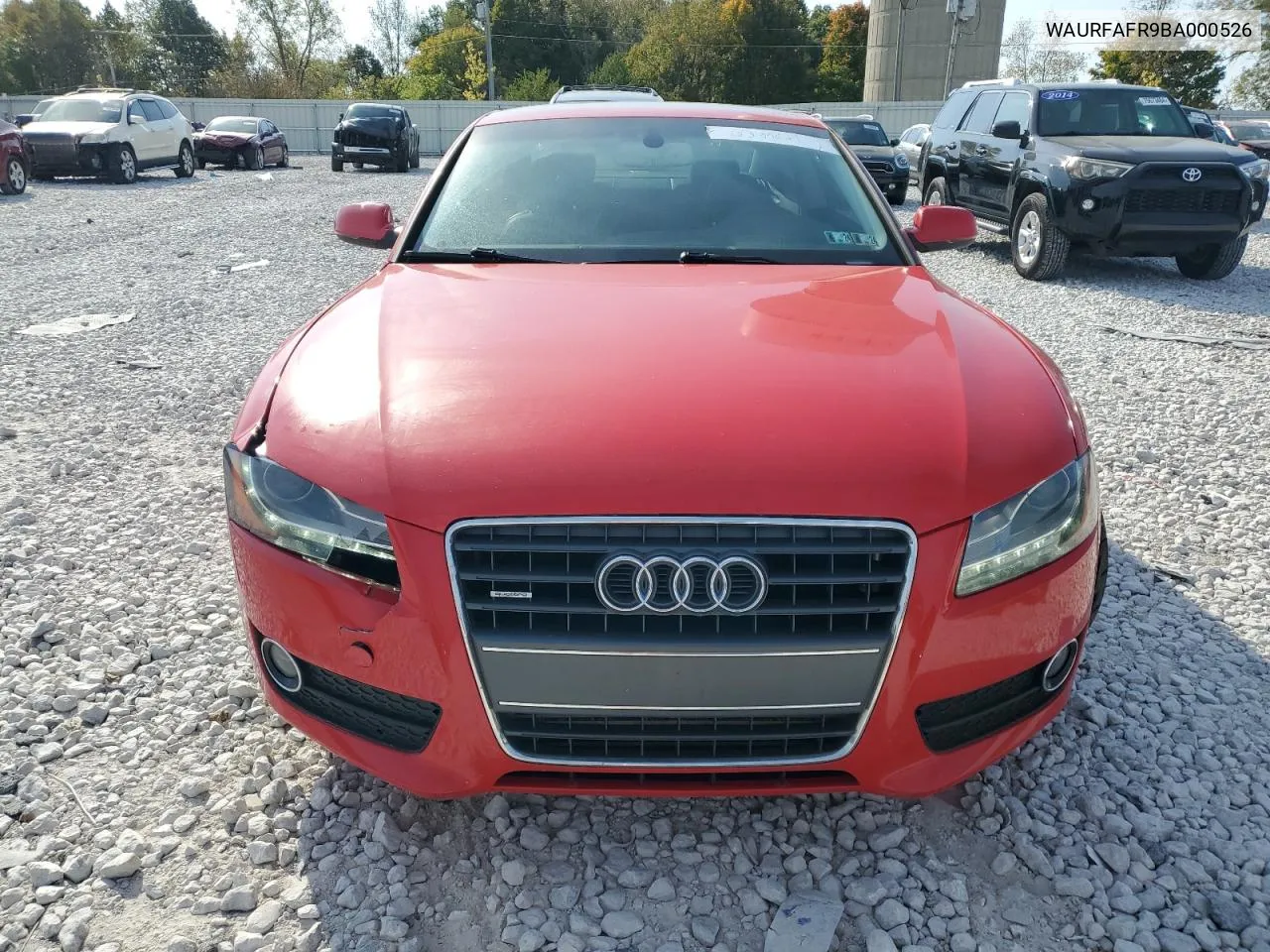 2011 Audi A5 Premium Plus VIN: WAURFAFR9BA000526 Lot: 75399024