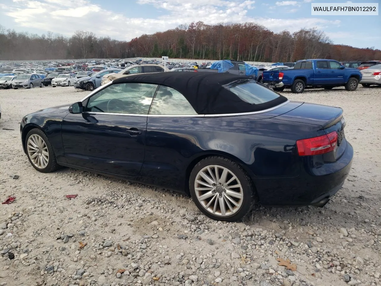 2011 Audi A5 Premium Plus VIN: WAULFAFH7BN012292 Lot: 78597044