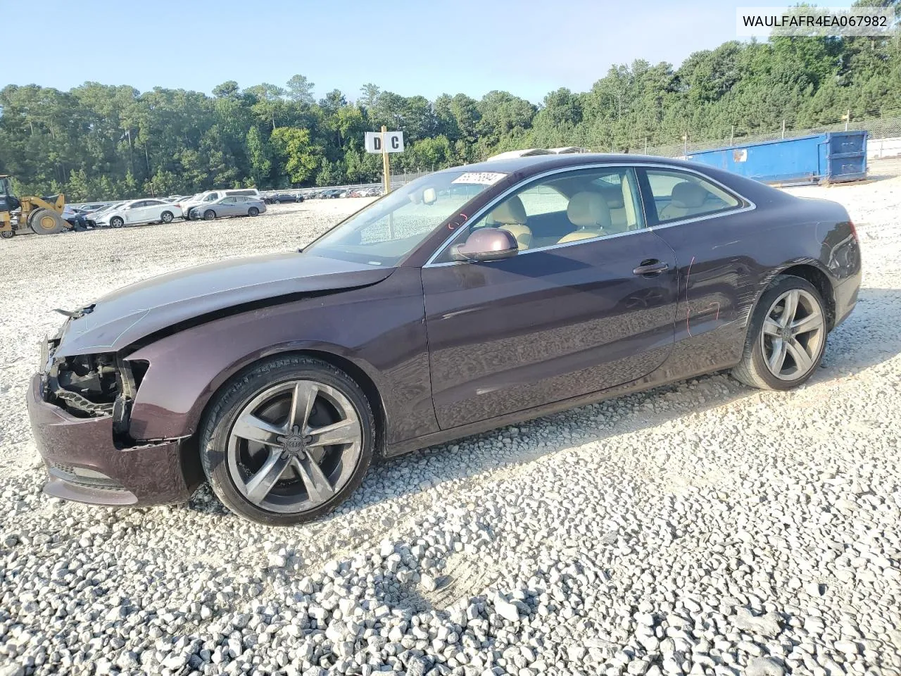 2014 Audi A5 Premium Plus VIN: WAULFAFR4EA067982 Lot: 66078894