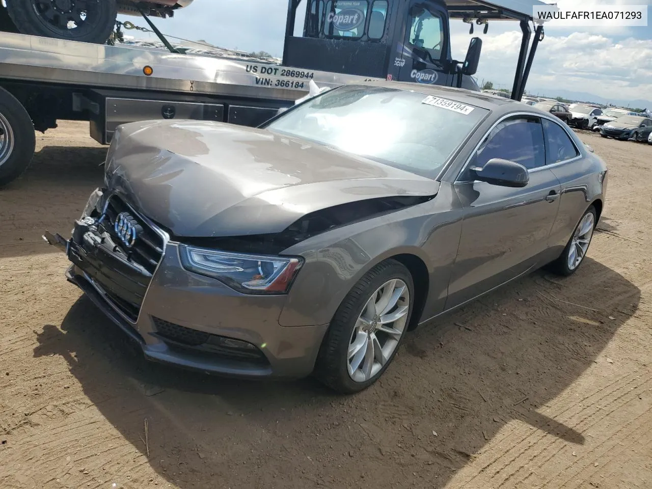 2014 Audi A5 Premium Plus VIN: WAULFAFR1EA071293 Lot: 71359194