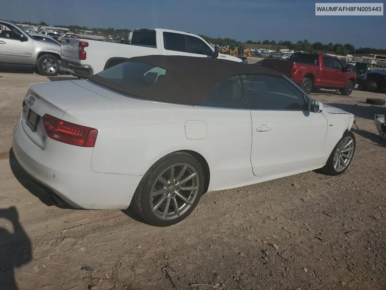 2015 Audi A5 Premium Plus VIN: WAUMFAFH8FN005443 Lot: 66177824