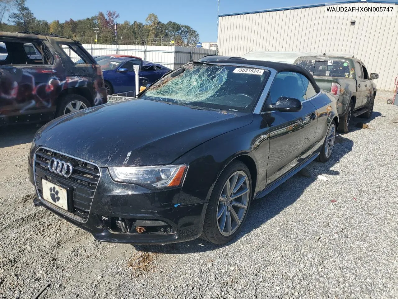 2016 Audi A5 Premium Plus S-Line VIN: WAUD2AFHXGN005747 Lot: 75031624