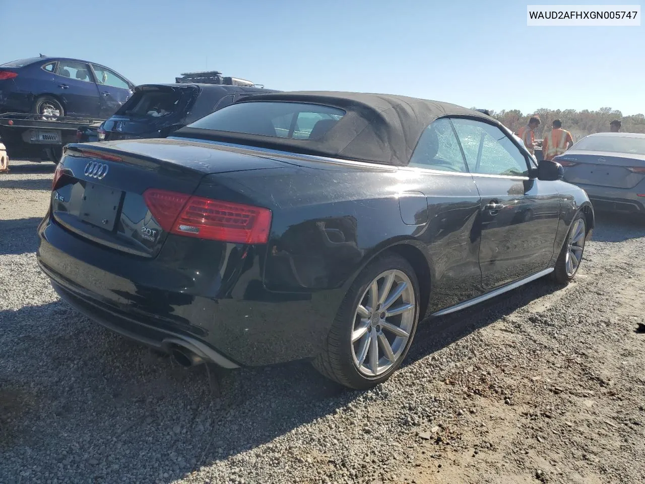 2016 Audi A5 Premium Plus S-Line VIN: WAUD2AFHXGN005747 Lot: 75031624