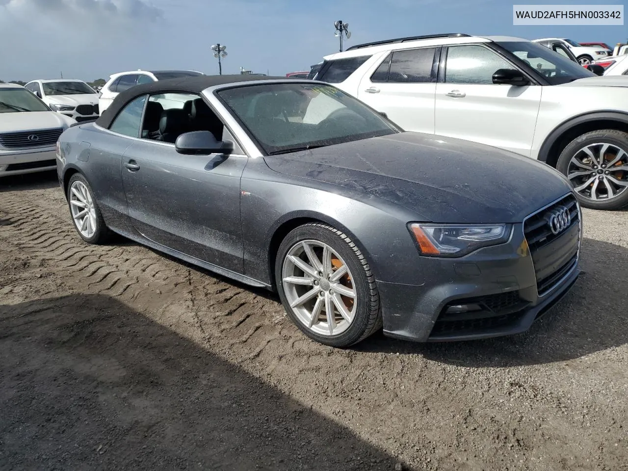 2017 Audi A5 Sport VIN: WAUD2AFH5HN003342 Lot: 74943894