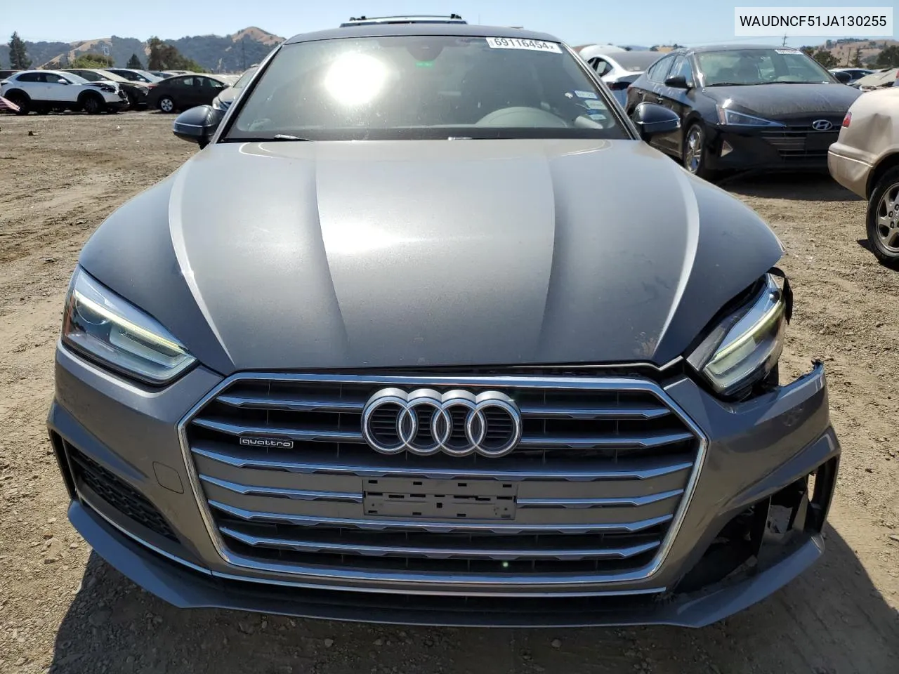 2018 Audi A5 Premium S Line VIN: WAUDNCF51JA130255 Lot: 69116454