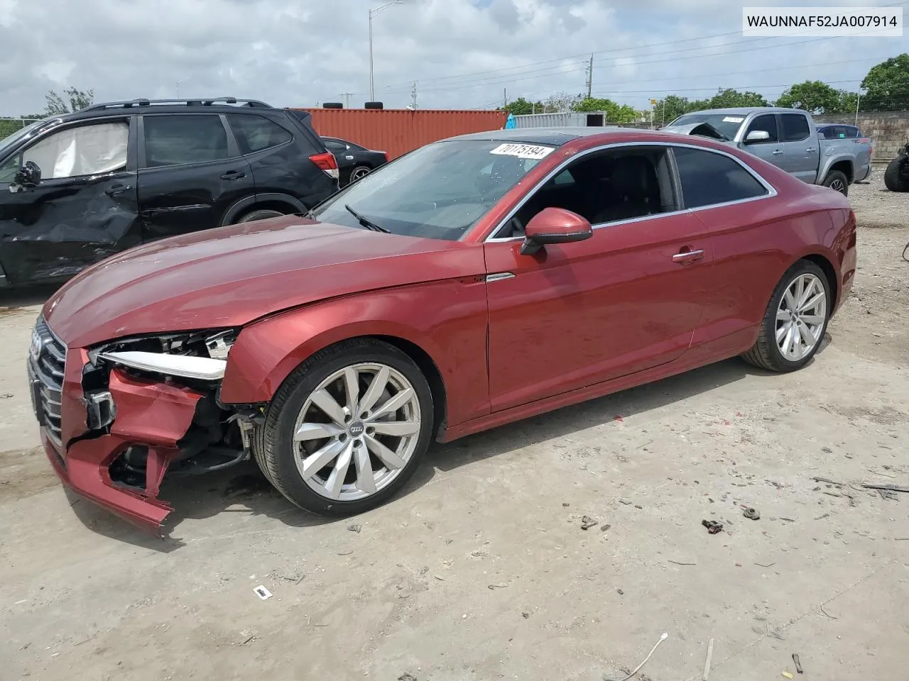 WAUNNAF52JA007914 2018 Audi A5 Premium