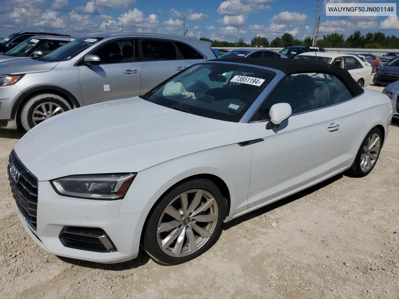 2018 Audi A5 Premium Plus VIN: WAUYNGF50JN001148 Lot: 73851194