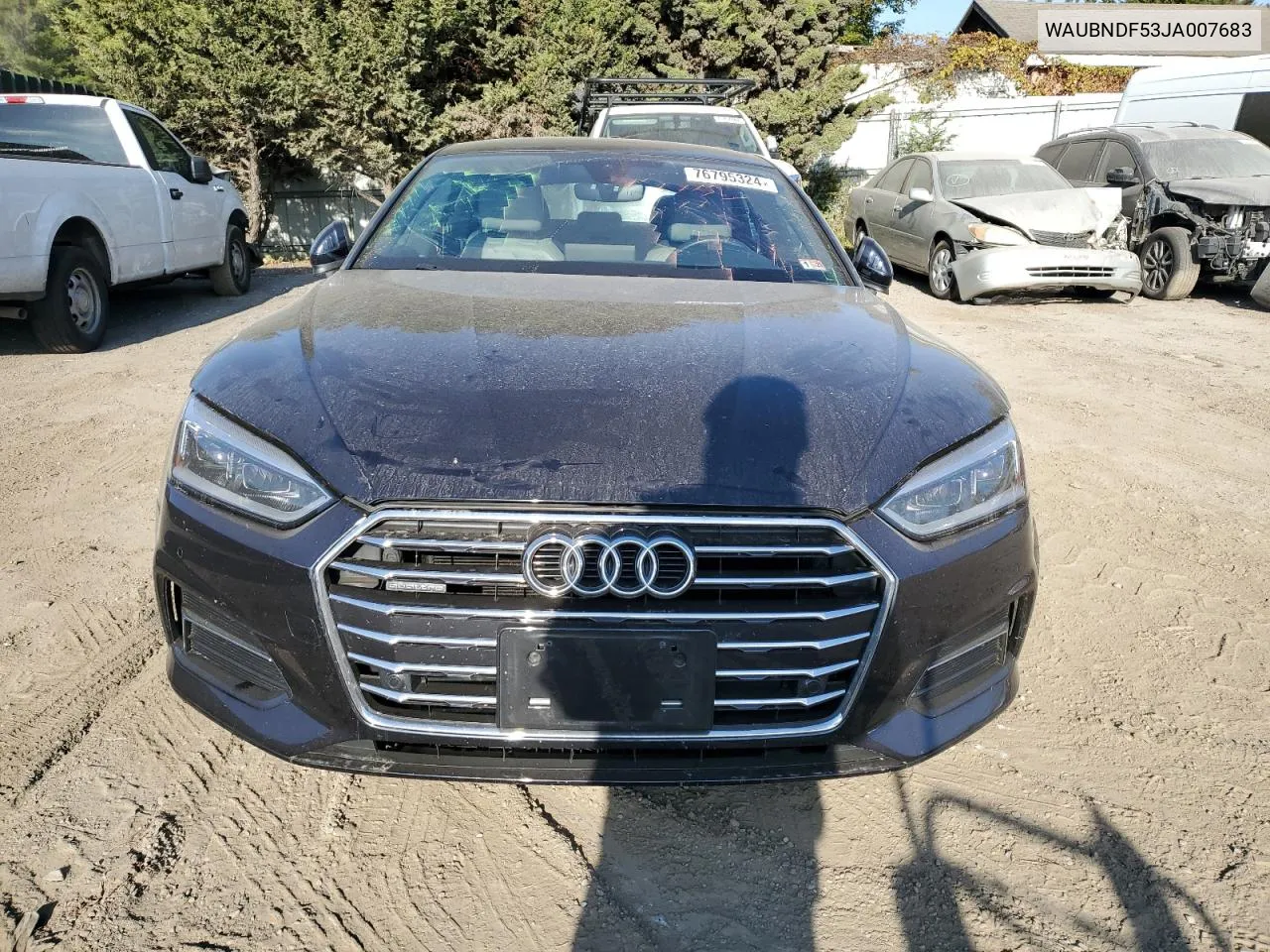 2018 Audi A5 Premium Plus VIN: WAUBNDF53JA007683 Lot: 76795324