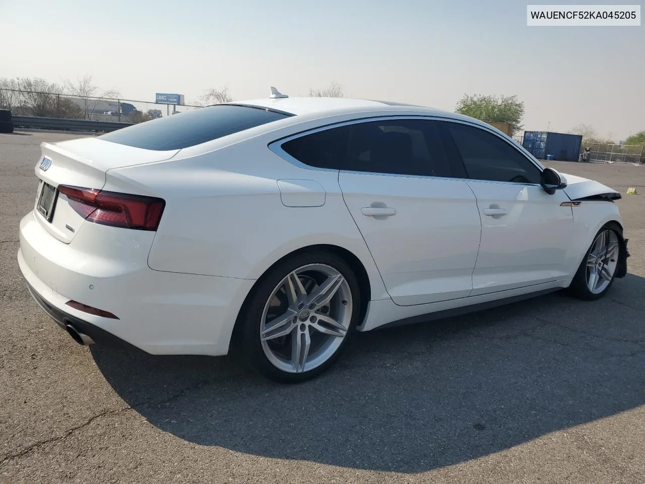 2019 Audi A5 Premium Plus S-Line VIN: WAUENCF52KA045205 Lot: 71133654