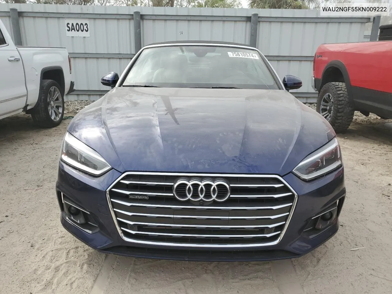 2019 Audi A5 Prestige VIN: WAU2NGF55KN009222 Lot: 75810574