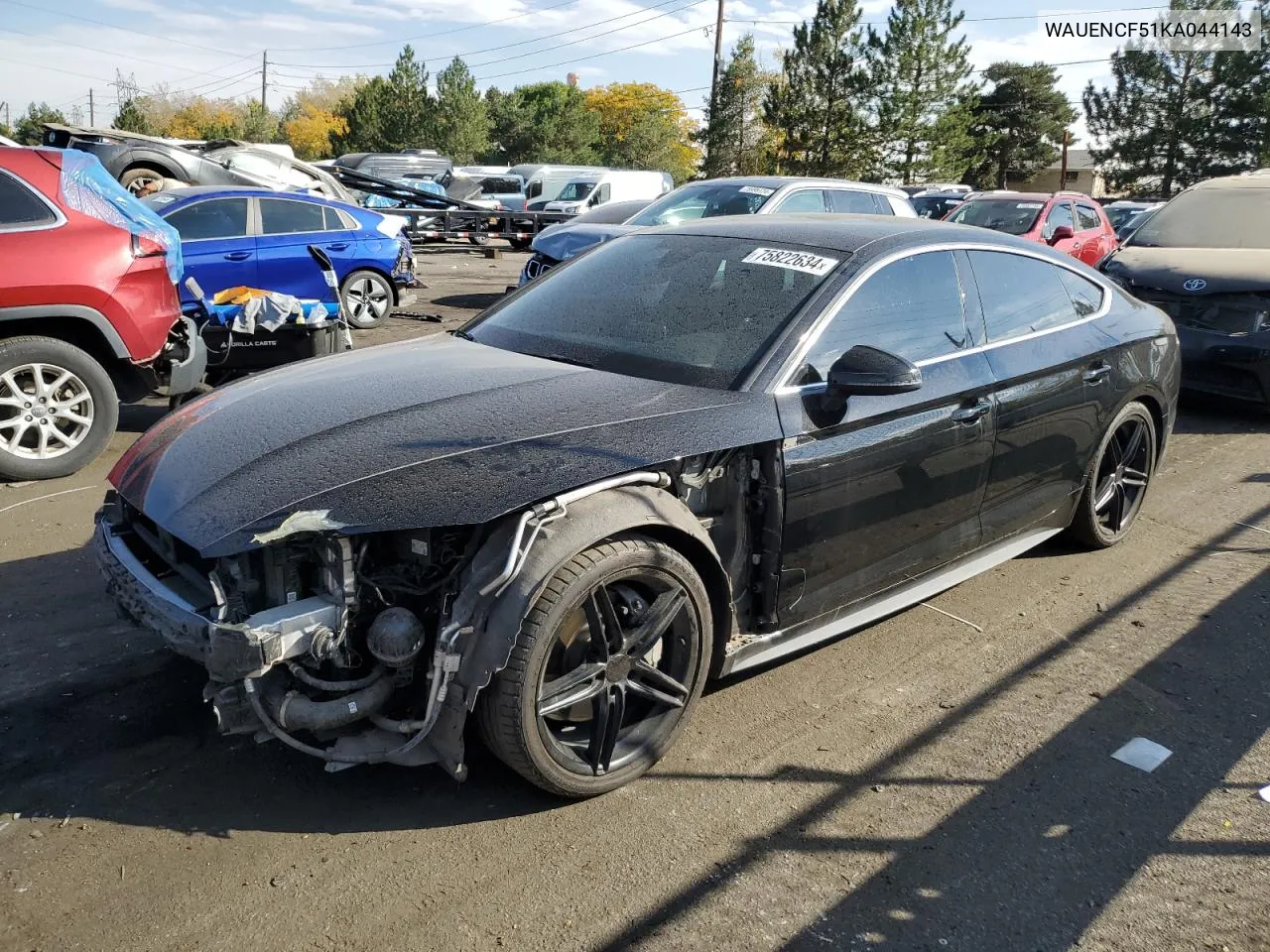 2019 Audi A5 Premium Plus S-Line VIN: WAUENCF51KA044143 Lot: 75822634