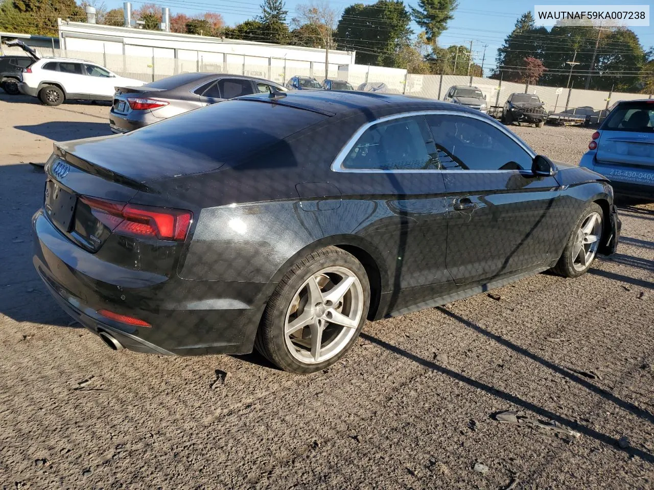 2019 Audi A5 Premium Plus VIN: WAUTNAF59KA007238 Lot: 76594064