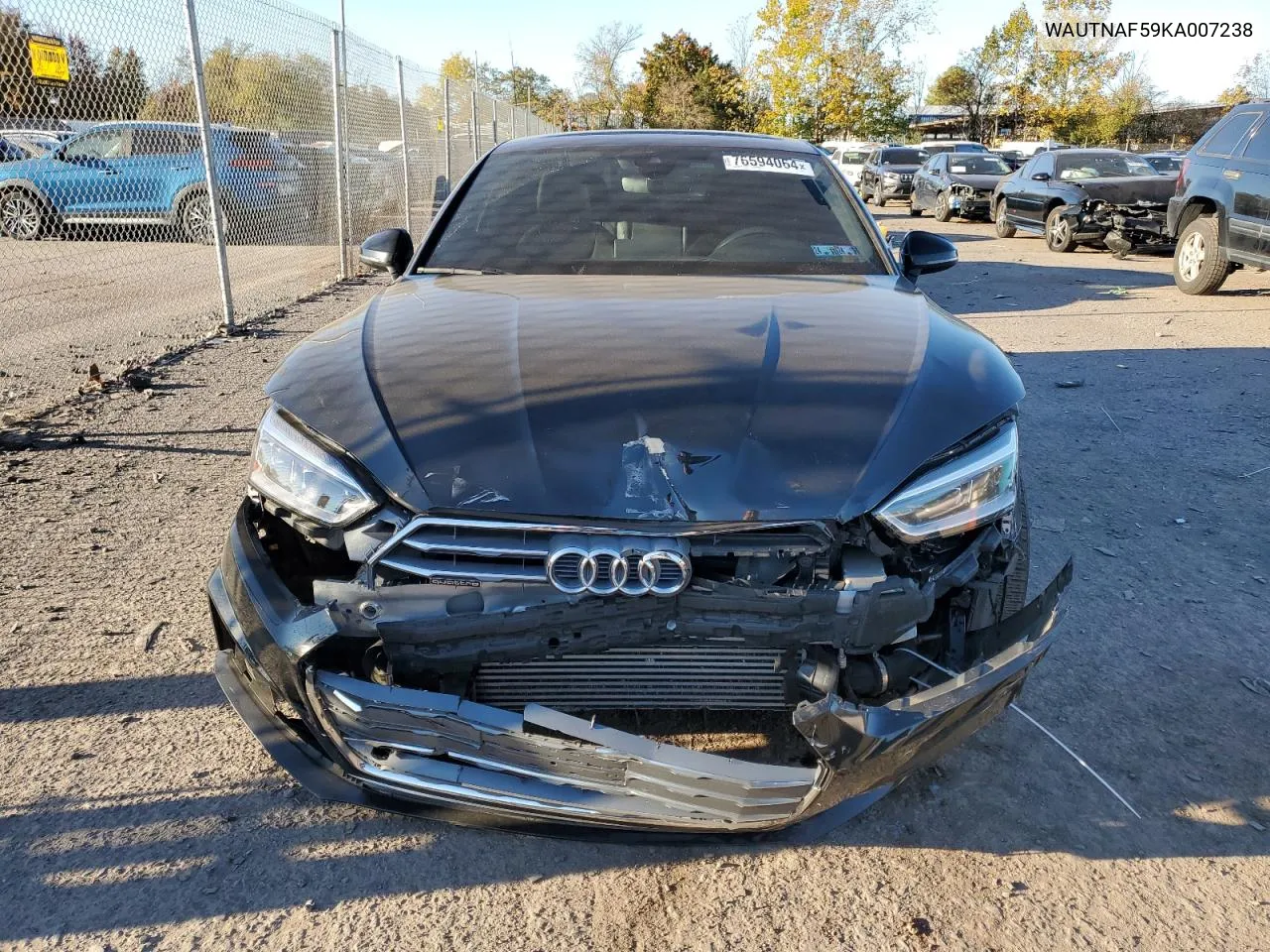 2019 Audi A5 Premium Plus VIN: WAUTNAF59KA007238 Lot: 76594064