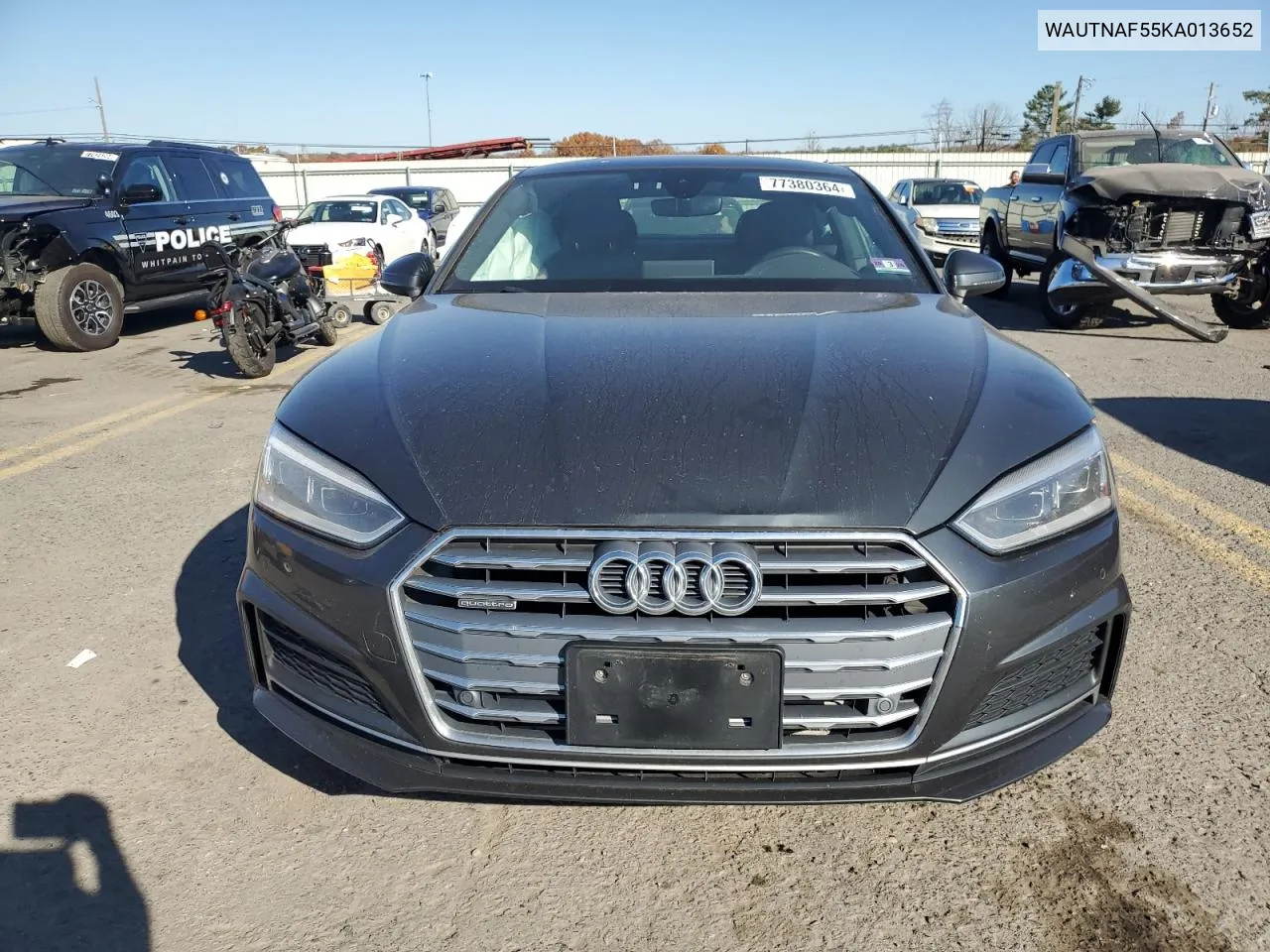 2019 Audi A5 Premium Plus VIN: WAUTNAF55KA013652 Lot: 77380364