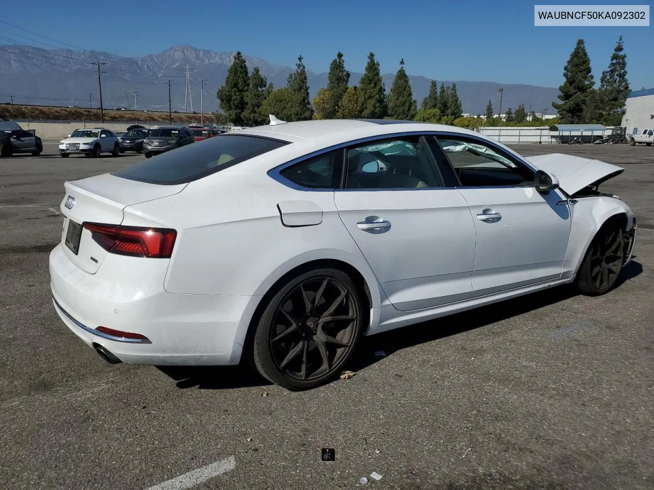 2019 Audi A5 Premium Plus VIN: WAUBNCF50KA092302 Lot: 78033854