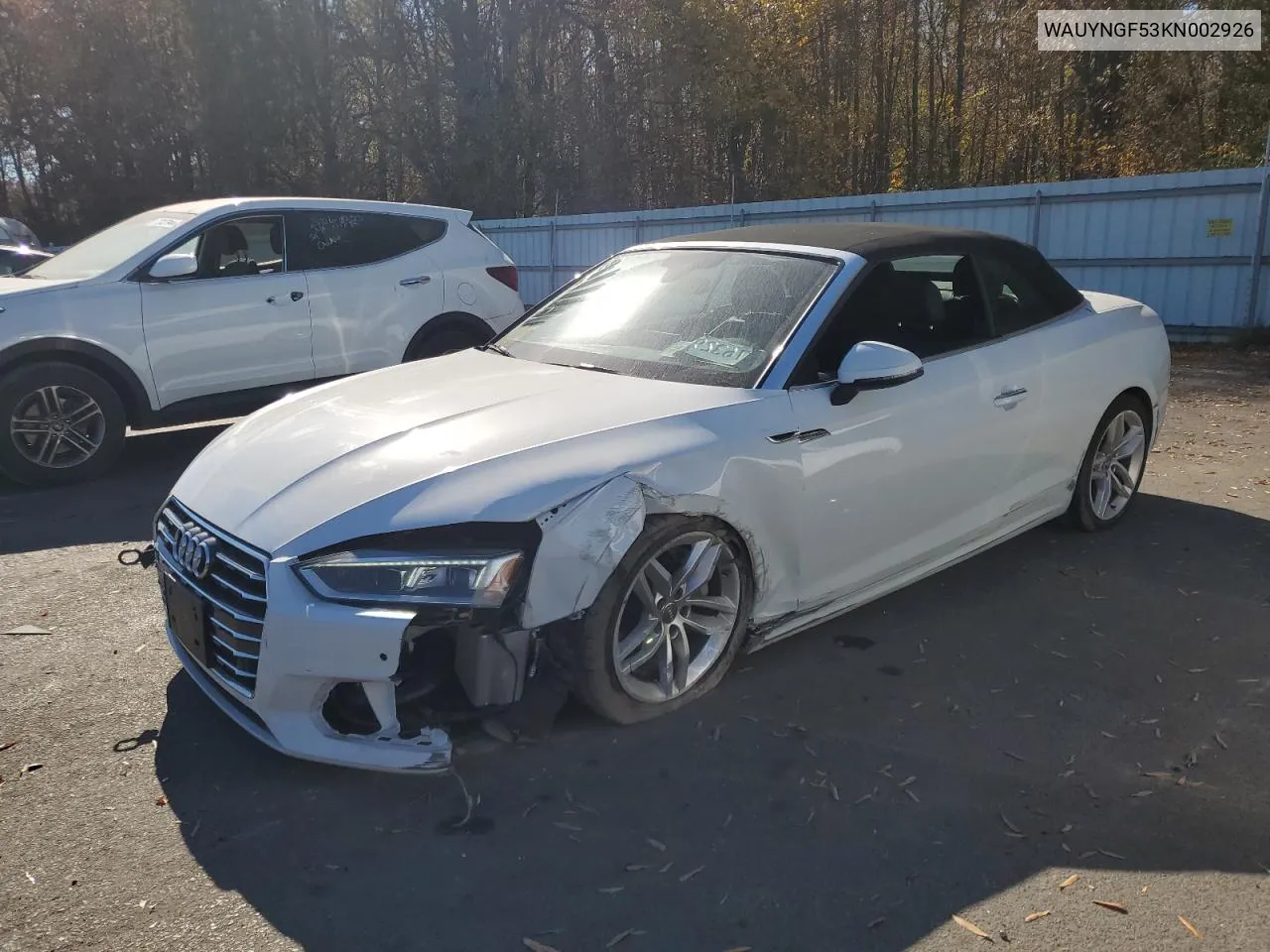 2019 Audi A5 Premium Plus VIN: WAUYNGF53KN002926 Lot: 78668794