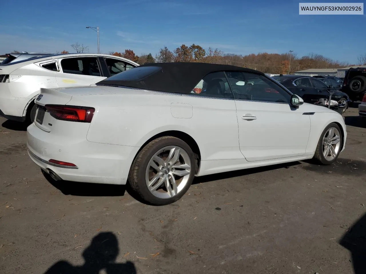 2019 Audi A5 Premium Plus VIN: WAUYNGF53KN002926 Lot: 78668794