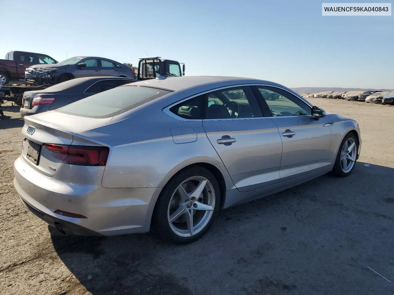 2019 Audi A5 Premium Plus S-Line VIN: WAUENCF59KA040843 Lot: 78681044