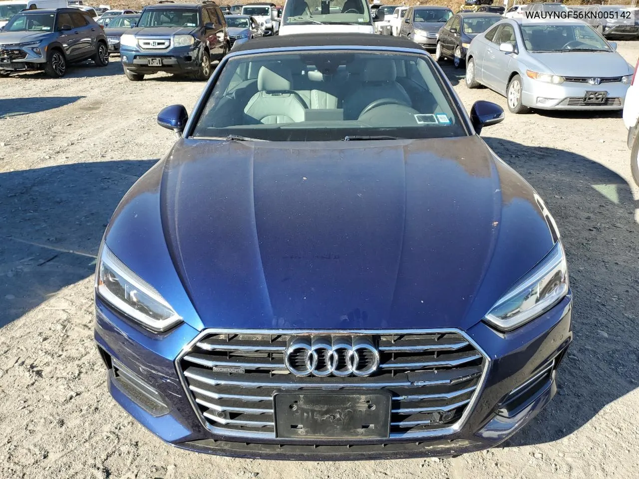 2019 Audi A5 Premium Plus VIN: WAUYNGF56KN005142 Lot: 80307874