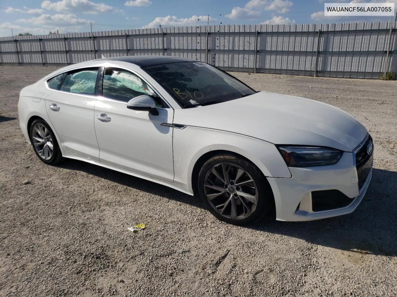 2020 Audi A5 Premium VIN: WAUANCF56LA007055 Lot: 72098634