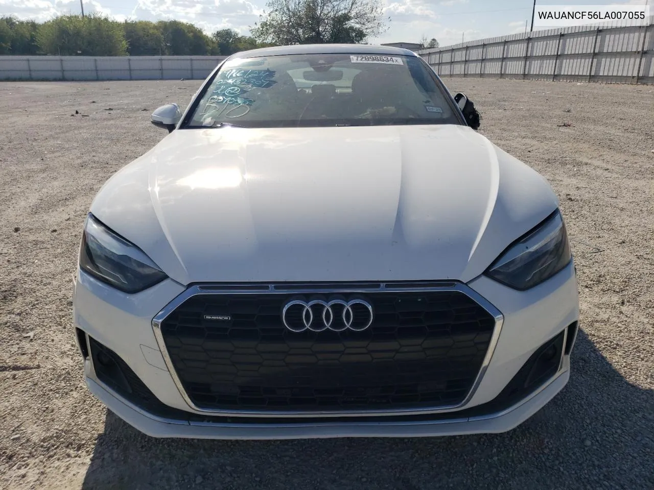 2020 Audi A5 Premium VIN: WAUANCF56LA007055 Lot: 72098634