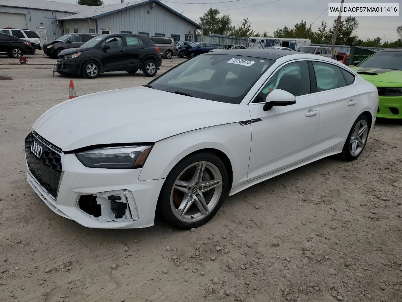 WAUDACF57MA011416 2021 Audi A5 Premium 45