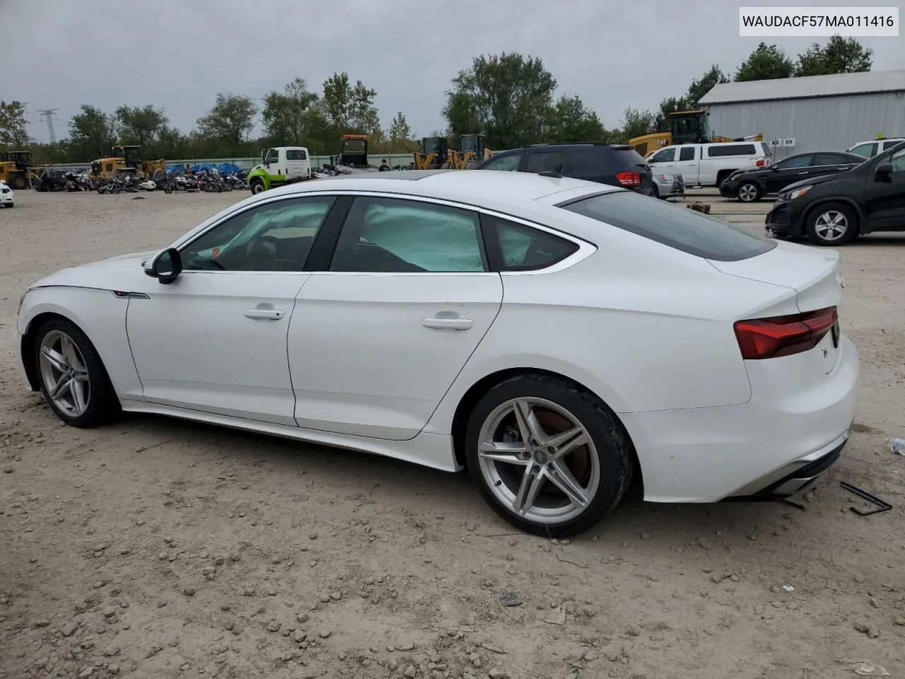 2021 Audi A5 Premium 45 VIN: WAUDACF57MA011416 Lot: 73198574