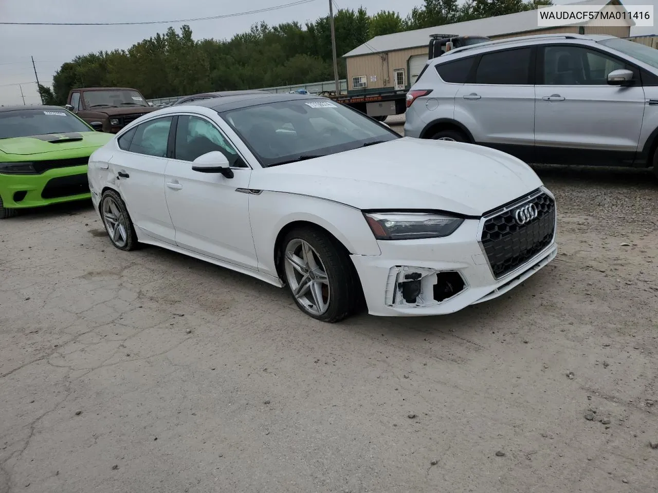 WAUDACF57MA011416 2021 Audi A5 Premium 45