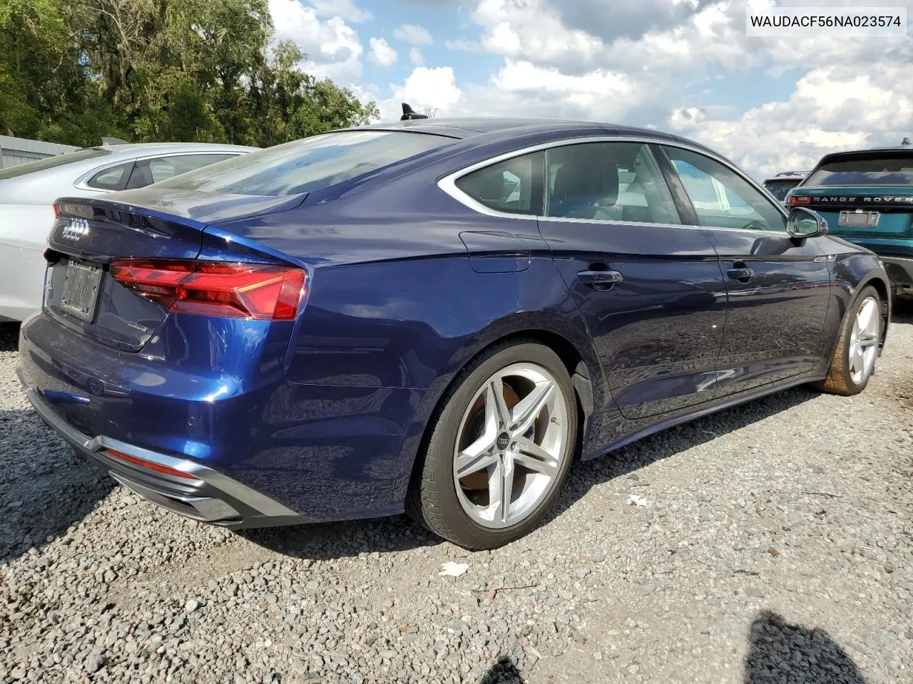 2022 Audi A5 Premium 45 VIN: WAUDACF56NA023574 Lot: 73825024