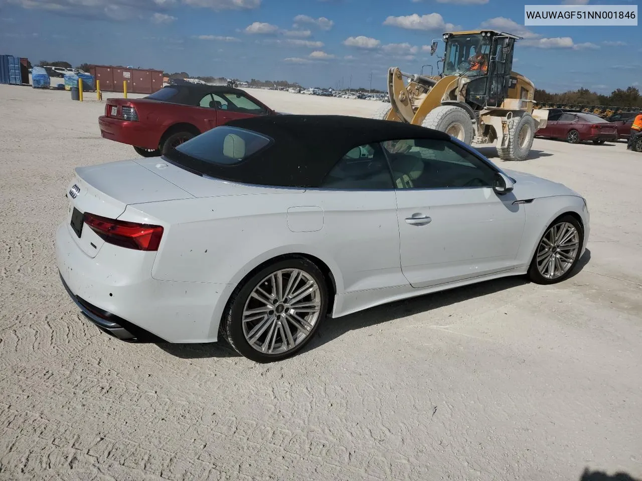 2022 Audi A5 Premium Plus 45 VIN: WAUWAGF51NN001846 Lot: 74919264