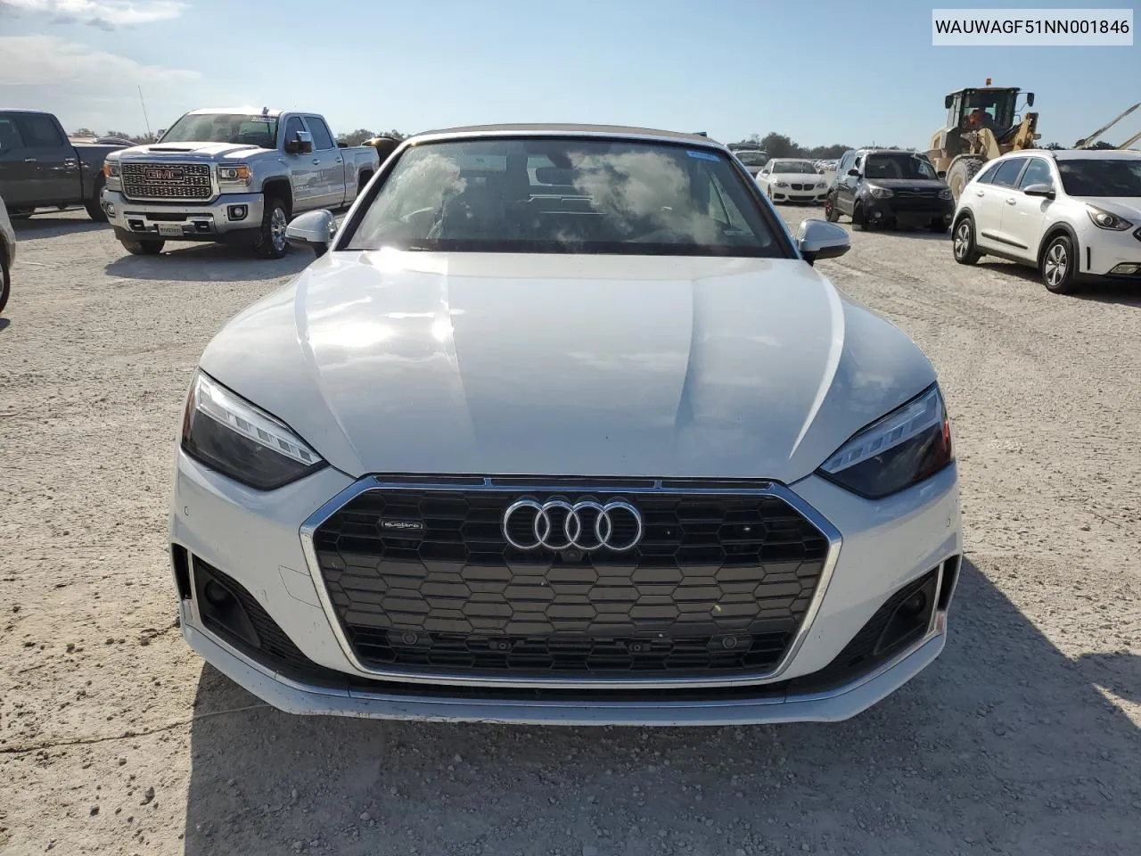 2022 Audi A5 Premium Plus 45 VIN: WAUWAGF51NN001846 Lot: 74919264