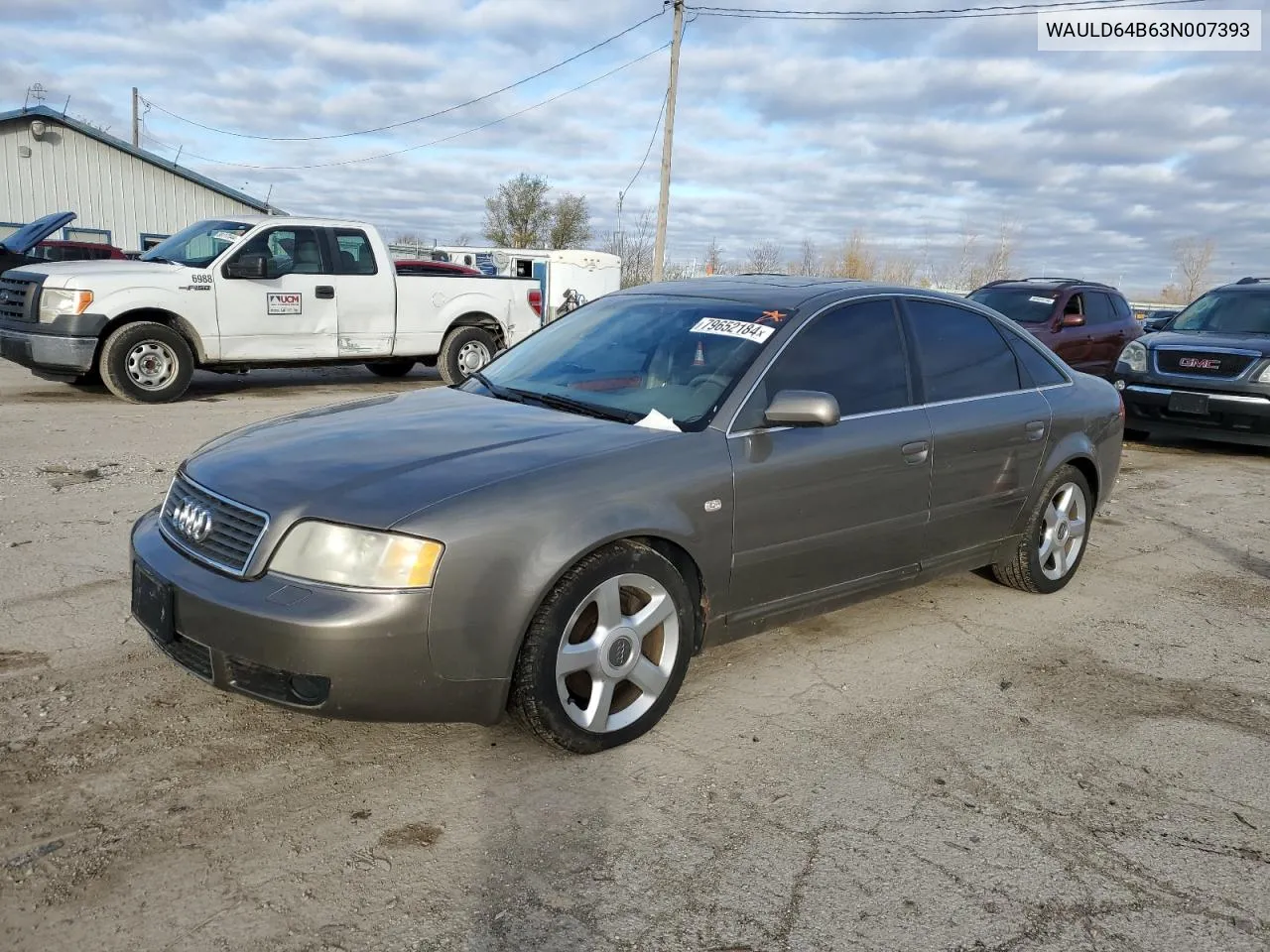 2003 Audi A6 2.7T Quattro VIN: WAULD64B63N007393 Lot: 79652184