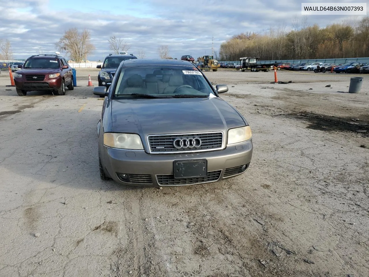 2003 Audi A6 2.7T Quattro VIN: WAULD64B63N007393 Lot: 79652184