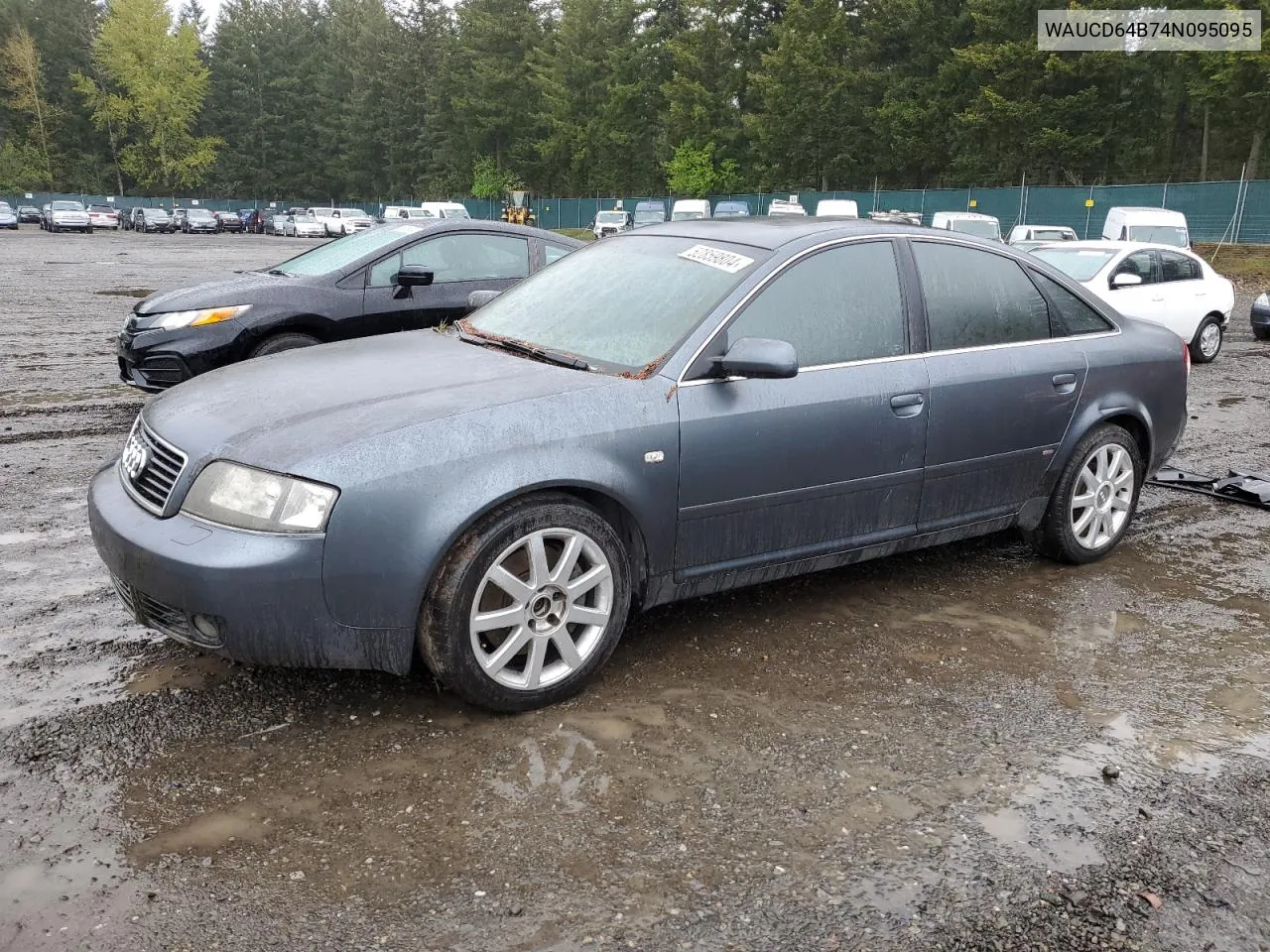 2004 Audi A6 S-Line Quattro VIN: WAUCD64B74N095095 Lot: 52859804