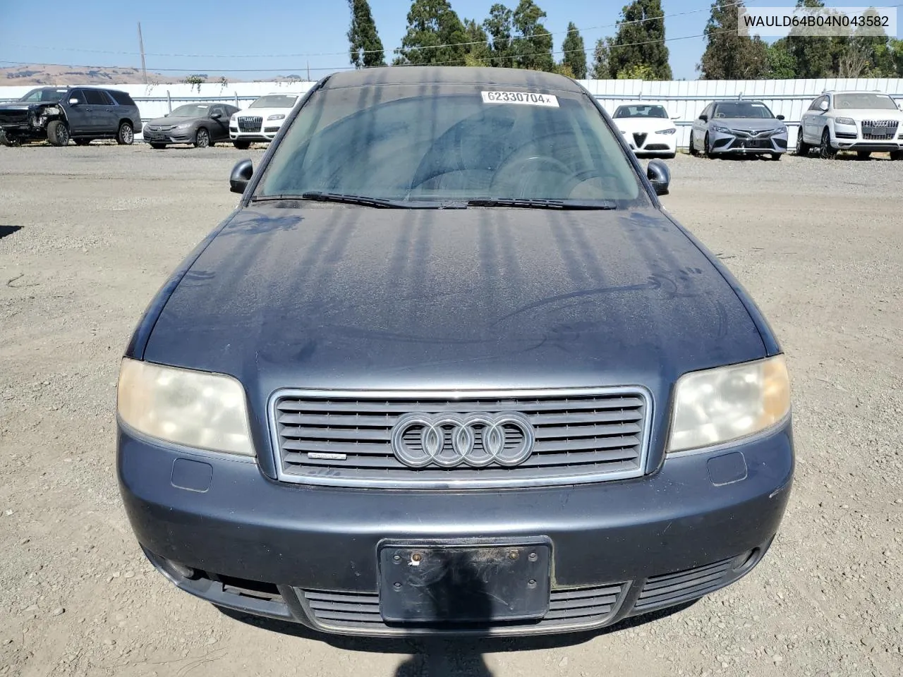 2004 Audi A6 2.7T Quattro VIN: WAULD64B04N043582 Lot: 62330704