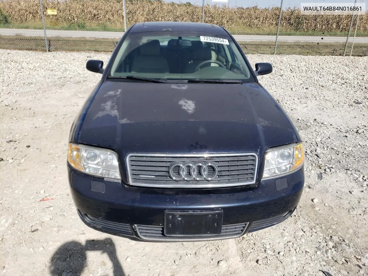 2004 Audi A6 3.0 Quattro VIN: WAULT64B84N016861 Lot: 72539554