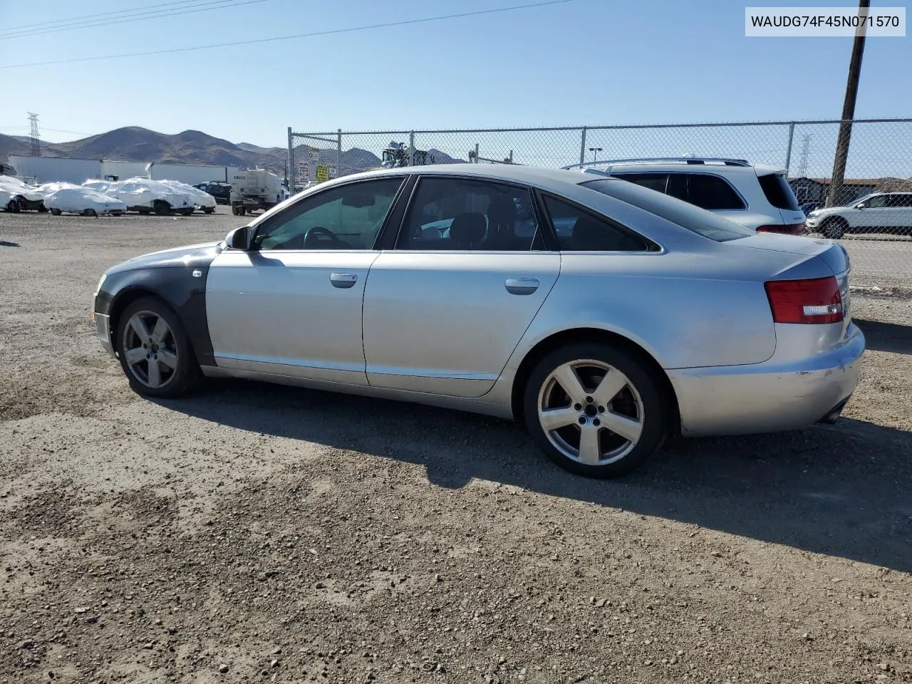 2005 Audi A6 3.2 Quattro VIN: WAUDG74F45N071570 Lot: 68950644