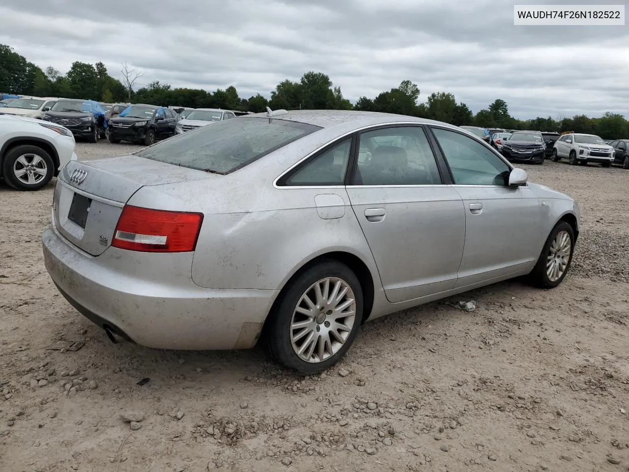 2006 Audi A6 3.2 Quattro VIN: WAUDH74F26N182522 Lot: 67206504